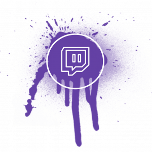Logo Twitch sur une tache de peinture